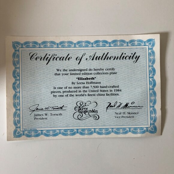 Elizabeth Collector Plate By Leesa Hoffmann Limited Edition 1984 Country Friends - Picture 5 of 5